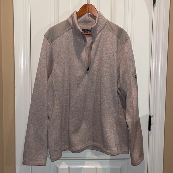 Eddie Bauer MENS XXL HEAVY PULLOVER LONGSleeve Faux Turtleneck with Zip closure - Picture 13 of 15